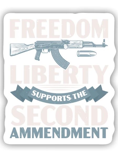 Freedom Liberty Unterstützt Den Zweiten Verfassung - Sticker Größe S (10 x 10 cm) - Mattweiß - Vorne