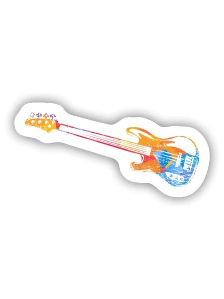 Knackiger Basslauf Bühnenjubel - Sticker Größe S (10 x 10 cm) - Mattweiß - Vorne