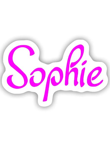 Sophie Neon Rosa Script - Sticker Größe S (10 x 10 cm) - Mattweiß - Vorne