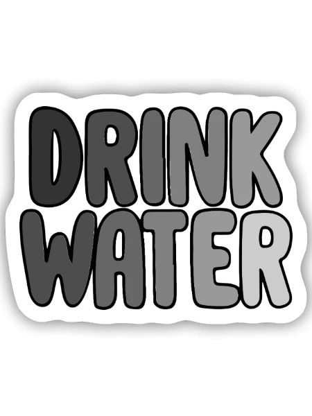 Drink water - Sticker size S (10 x 10 cm) - white matte - Front