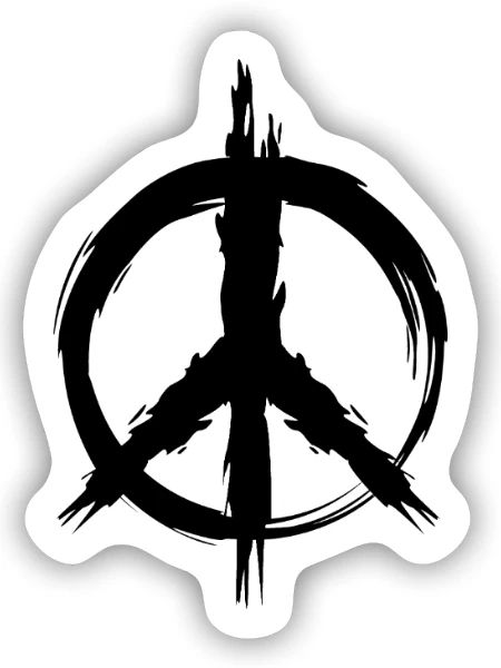 Peace Symbol Hippie Frieden Freiheit Liebe - Sticker Größe S (10 x 10 cm) - Mattweiß - Vorne