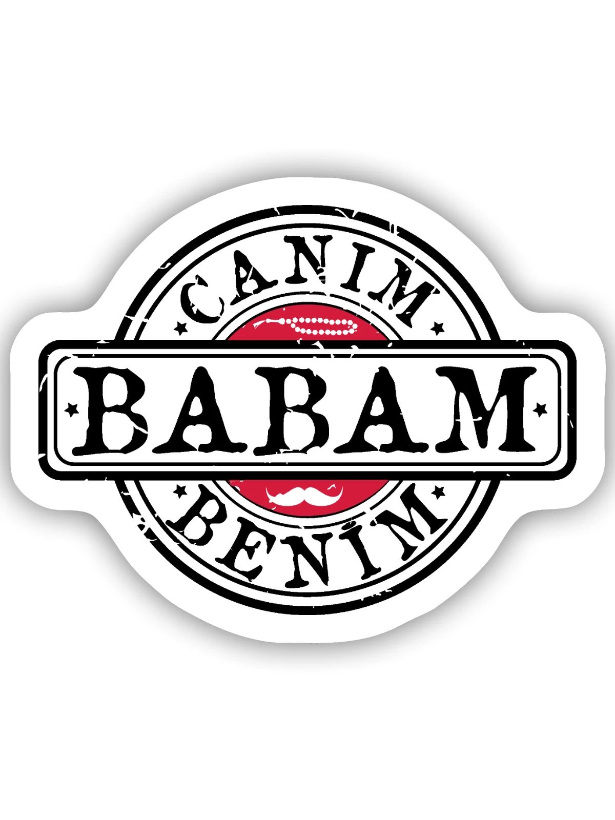 Vater Baba Canim Babam benim - Sticker Größe S (10 x 10 cm) - Mattweiß - Vorne