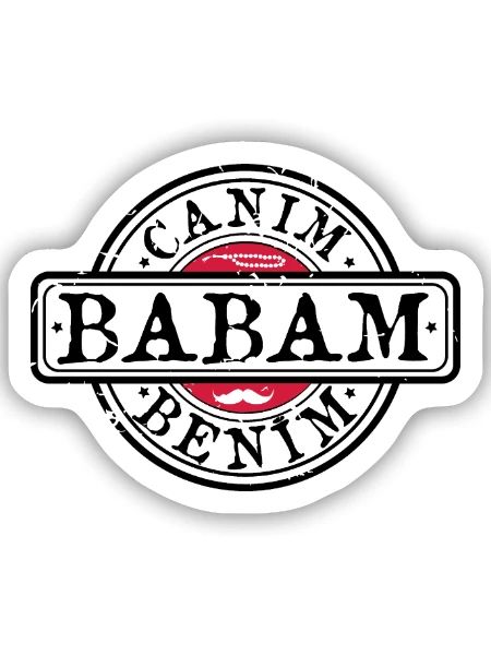Vater Baba Canim Babam benim - Sticker Größe S (10 x 10 cm) - Mattweiß - Vorne