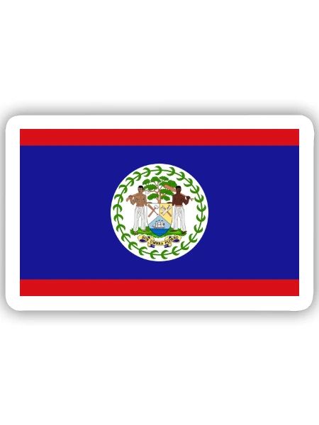Belize - Sticker Größe S (10 x 10 cm) - Mattweiß - Vorne