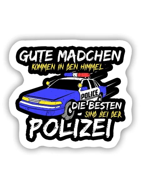 Polizistin - Sticker Größe S (10 x 10 cm) - Mattweiß - Vorne