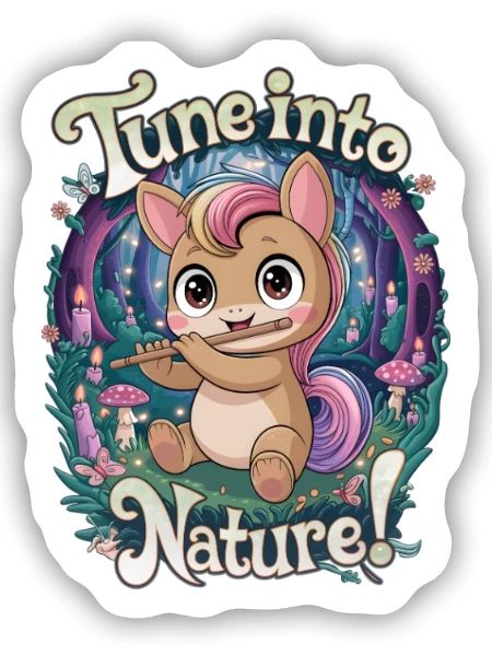 Tune Into Nature! - Sticker size S (10 x 10 cm) - white matte - Front