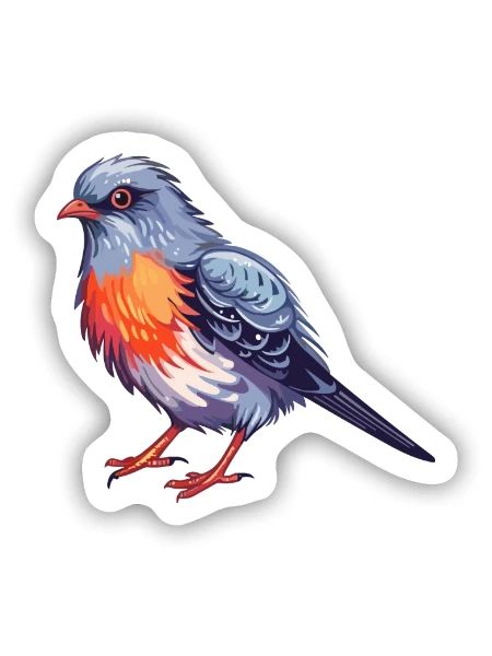 Kuckuck buntes Aquarell Cartoon Kawaii Tier - Sticker Größe S (10 x 10 cm) - Mattweiß - Vorne