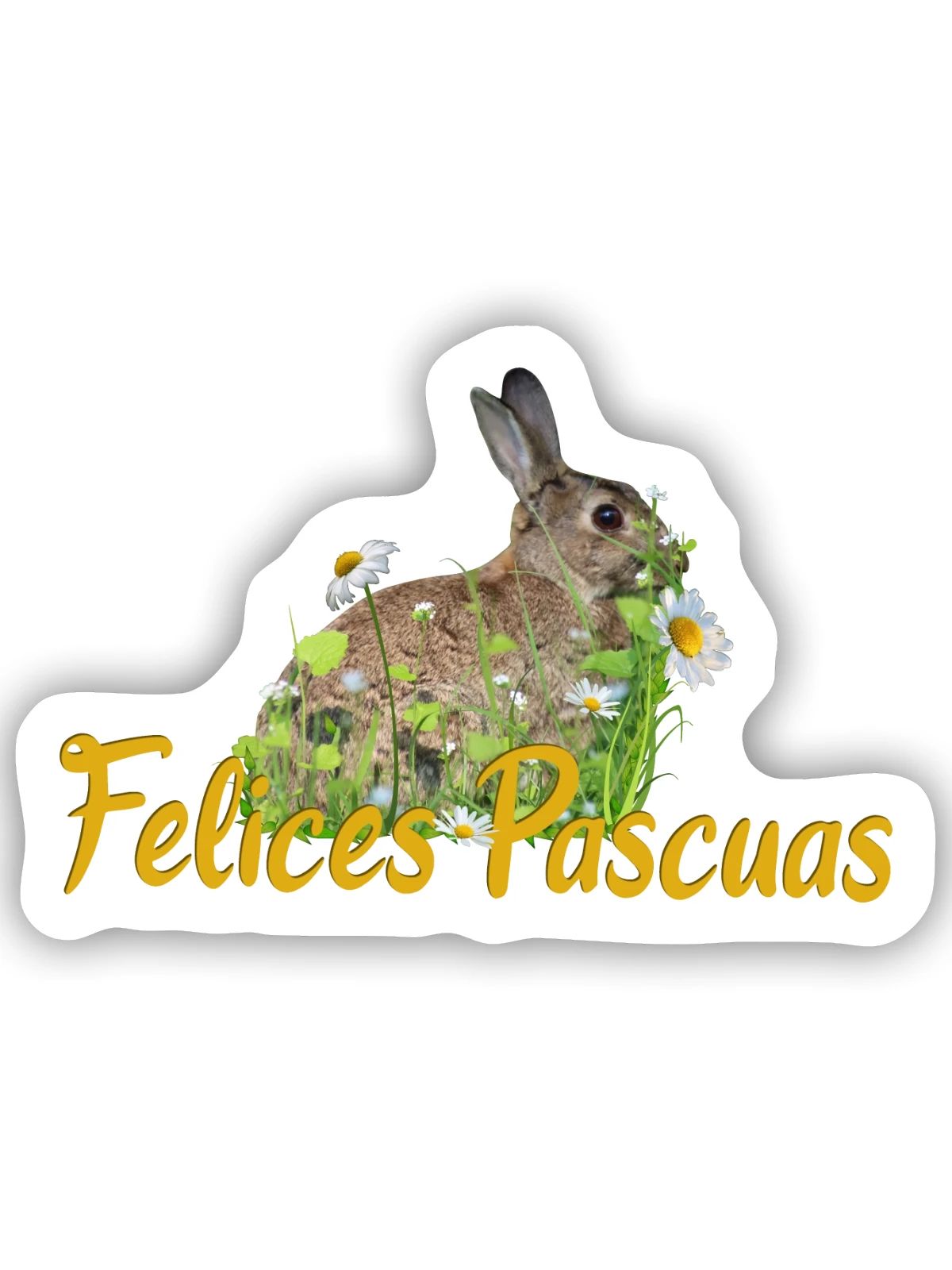 felices pascuas Frohe Ostern - Sticker Größe S (10 x 10 cm) - Mattweiß - Vorne