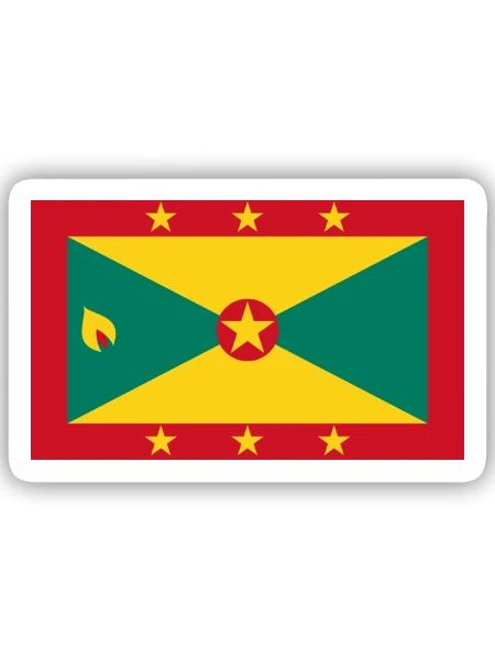 Grenada - Sticker Größe S (10 x 10 cm) - Mattweiß - Vorne