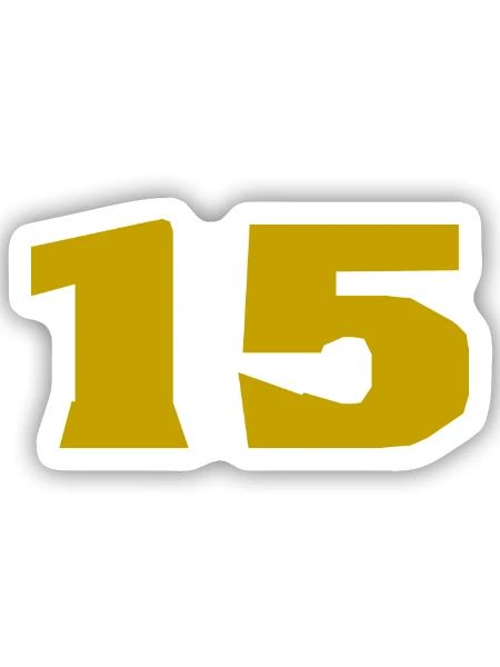 15. 15 JAHRE. 15-JÄHRIGES JUBILÄUM. 15-JÄHRIGES JUBILÄUM. - Sticker Größe S (10 x 10 cm) - Mattweiß - Vorne