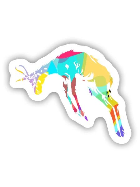 Spritzige Gazelle Steppenbewohner - Sticker Größe S (10 x 10 cm) - Mattweiß - Vorne