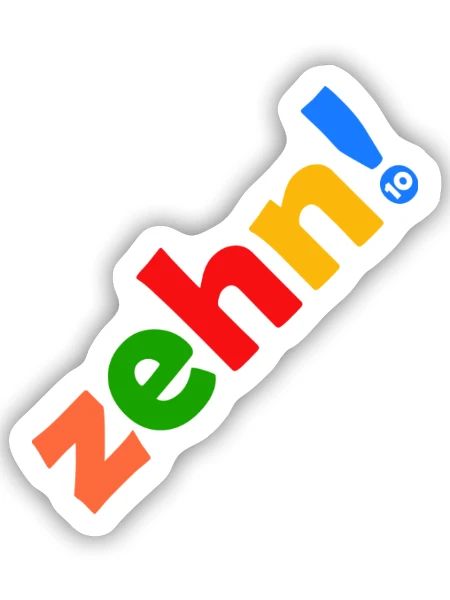 ZEHN 10 JAHRE 10. GEBURTSTAG - Sticker Größe S (10 x 10 cm) - Mattweiß - Vorne