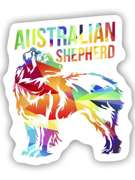 Agiler Australian Shepherd Hütehund - Sticker Größe S (10 x 10 cm) - Mattweiß - Vorne