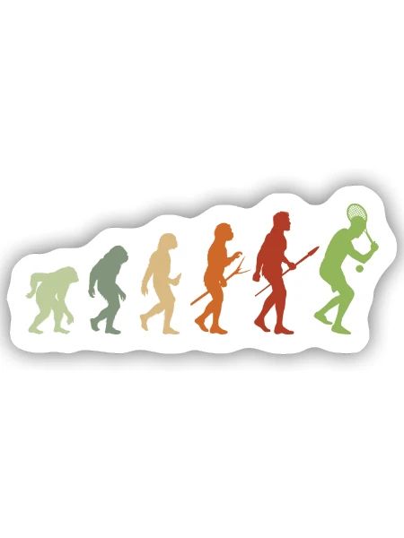 Tennis Evolution - Sticker Größe S (10 x 10 cm) - Mattweiß - Vorne