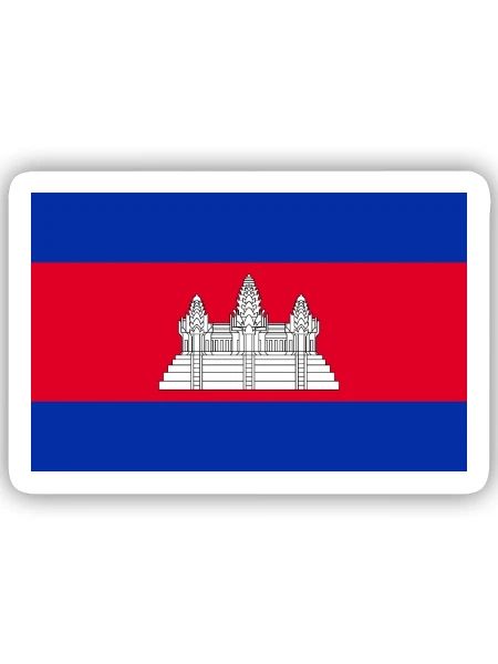 Kambodscha - Sticker Größe S (10 x 10 cm) - Mattweiß - Vorne