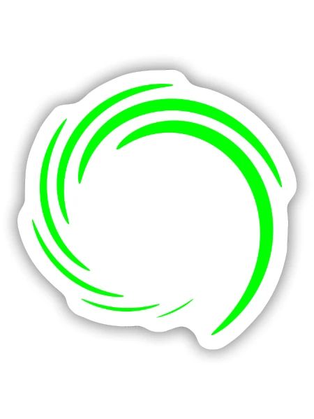 Kreis Wirbel Kreisform Grün - Sticker Größe S (10 x 10 cm) - Mattweiß - Vorne