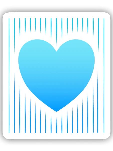 blaues Herz blaue Linien - Sticker Größe S (10 x 10 cm) - Mattweiß - Vorne