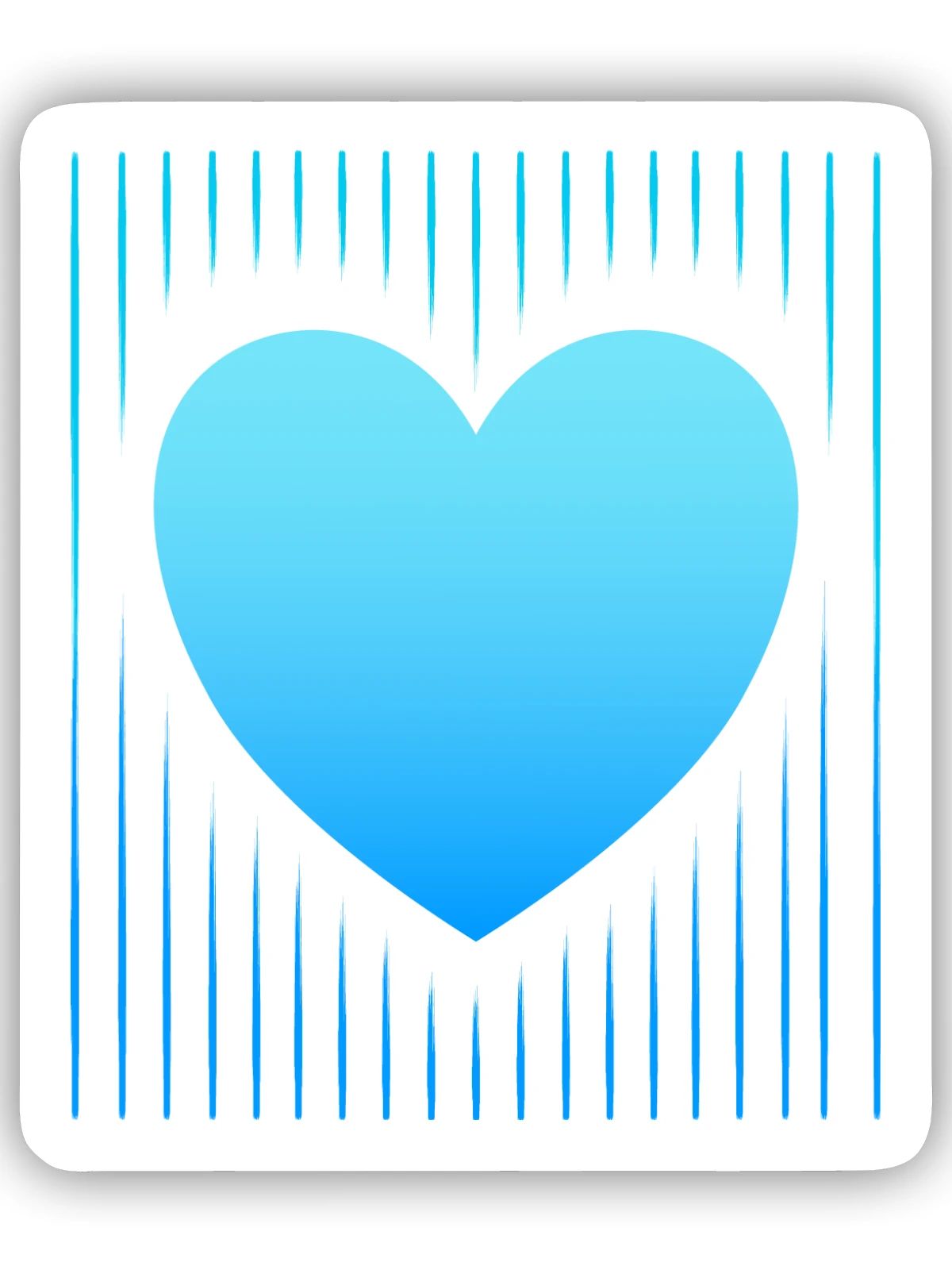 blaues Herz blaue Linien - Sticker Größe S (10 x 10 cm) - Mattweiß - Vorne