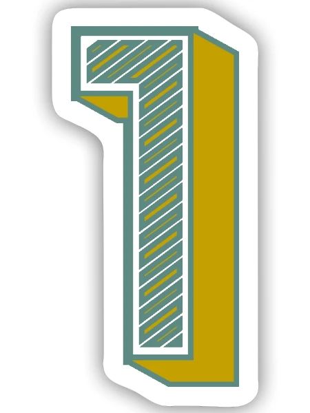 1. 1 JAHR. 1. JAHRESTAG. 1 JAHR GEBURTSTAG - Sticker Größe S (10 x 10 cm) - Mattweiß - Vorne