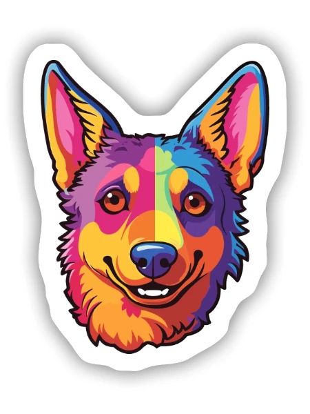 Lancashire Heeler Hunderasse Cartoon Kawaii Illustration - Sticker Größe S (10 x 10 cm) - Mattweiß - Vorne