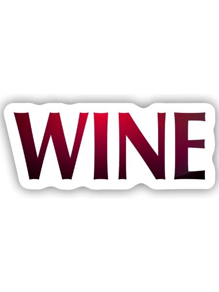 WINE - Sticker Größe S (10 x 10 cm) - Mattweiß - Vorne