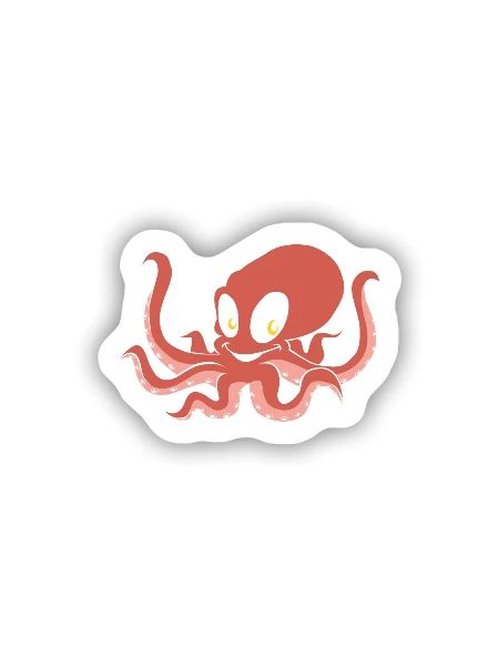 Oktopus - Sticker Größe S (10 x 10 cm) - Mattweiß - Vorne