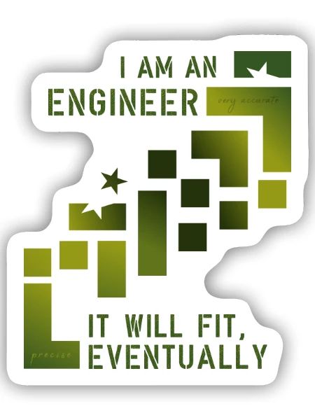 Engineer Ingenieur - Sticker Größe S (10 x 10 cm) - Mattweiß - Vorne