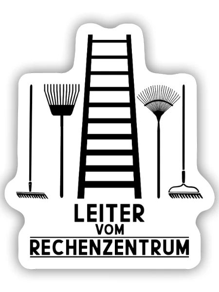 LEITER VOM RECHENZENTRUM - Sticker Größe S (10 x 10 cm) - Mattweiß - Vorne