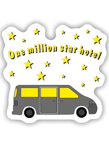 one million star hotel - Sticker Größe S (10 x 10 cm) - Mattweiß - Vorne