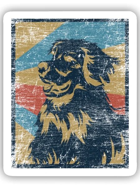 Aufmerksamer Hovawart Rettungshund - Sticker Größe S (10 x 10 cm) - Mattweiß - Vorne