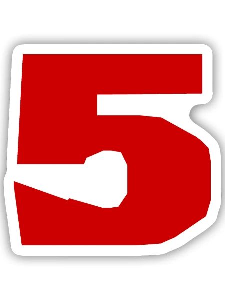 5. 5 JAHRE. 5-JÄHRIGES JUBILÄUM. 5-JÄHRIGES JUBILÄUM. 5. - Sticker Größe S (10 x 10 cm) - Mattweiß - Vorne