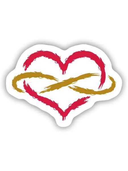 Herz Unendlich Endlos - Sticker Größe S (10 x 10 cm) - Mattweiß - Vorne