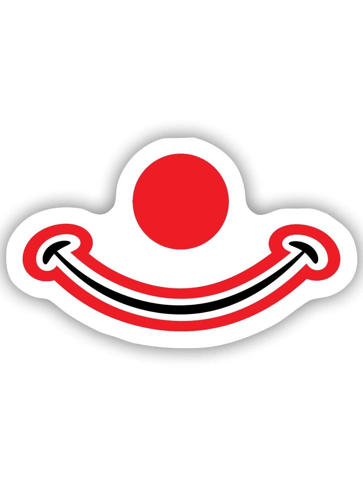 Clowngesicht mit roter Nase. Clownsgesicht - Sticker Größe S (10 x 10 cm) - Mattweiß - Vorne