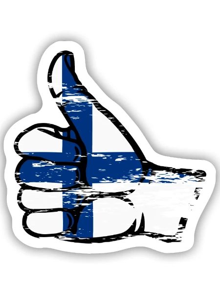 Finnland Flagge alles klar Symbol used - Sticker Größe S (10 x 10 cm) - Mattweiß - Vorne
