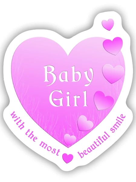 Baby Girl - Sticker Größe S (10 x 10 cm) - Mattweiß - Vorne