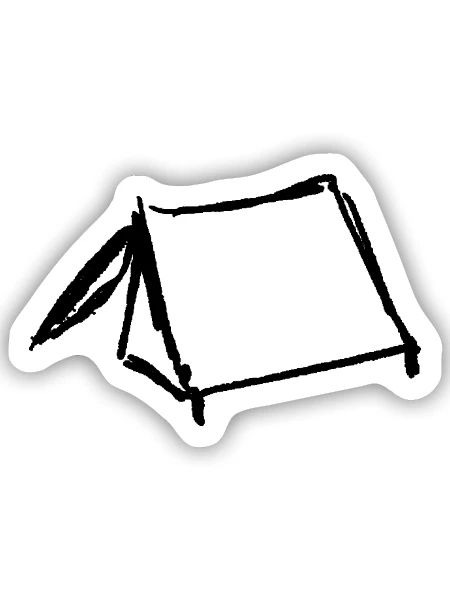zelt - Sticker Größe S (10 x 10 cm) - Mattweiß - Vorne