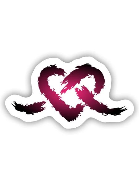 Herz Knoten - Sticker Größe S (10 x 10 cm) - Mattweiß - Vorne