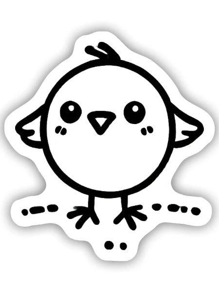 Cheeky Chick - Sticker Größe S (10 x 10 cm) - Mattweiß - Vorne