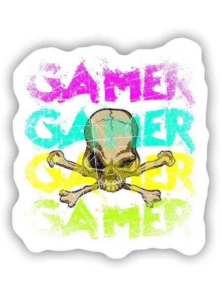 Gamer - Sticker Größe S (10 x 10 cm) - Mattweiß - Vorne