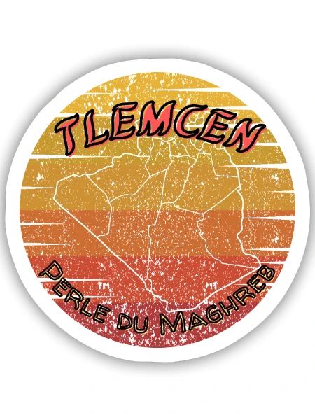 Tlemcen Perle des Maghreb - Sticker Größe S (10 x 10 cm) - Mattweiß - Vorne