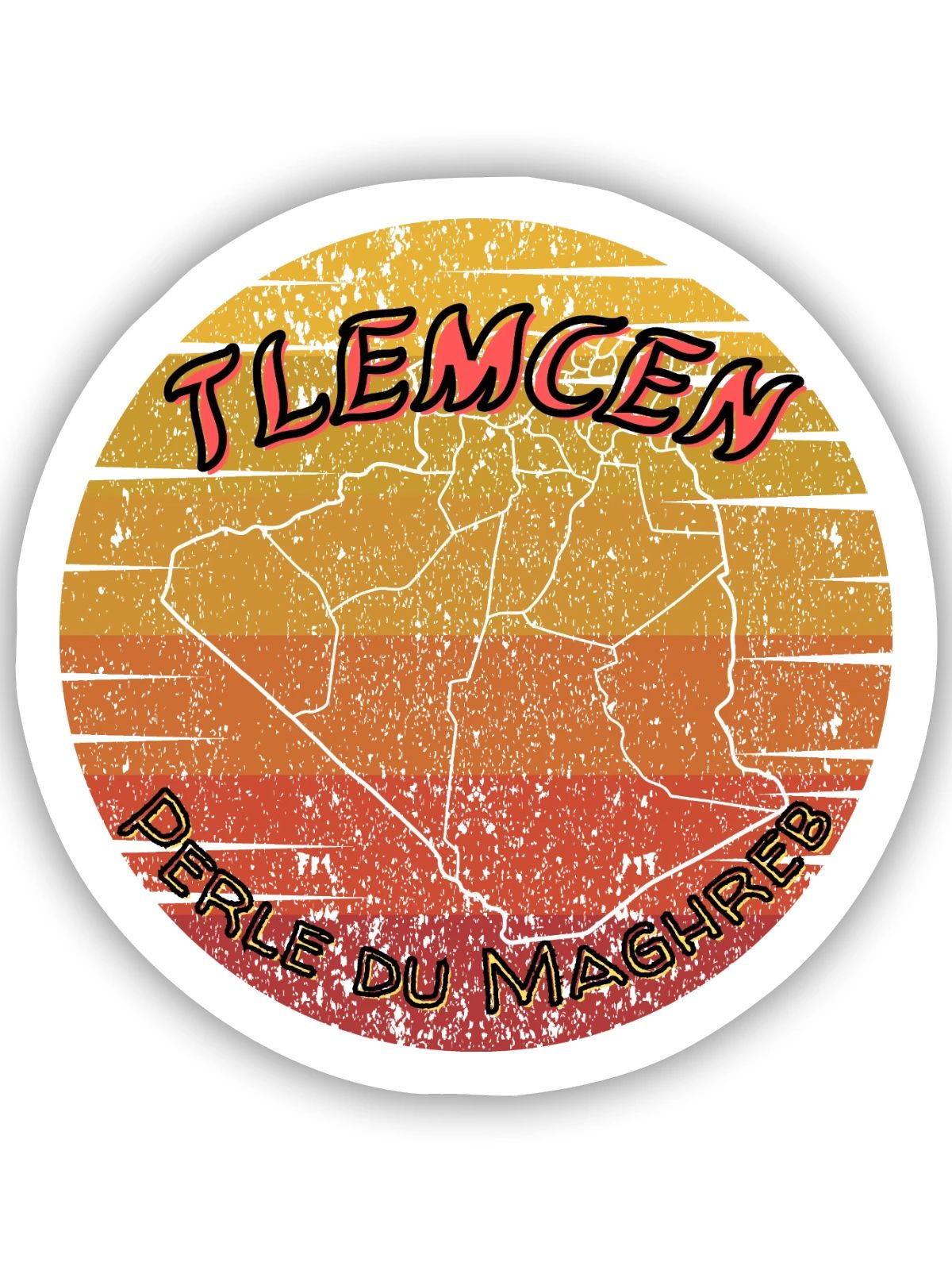 Tlemcen Perle des Maghreb - Sticker Größe S (10 x 10 cm) - Mattweiß - Vorne