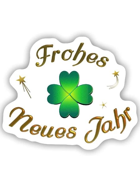 Frohes Neues frohes neues Jahr Neujahr - Sticker Größe S (10 x 10 cm) - Mattweiß - Vorne