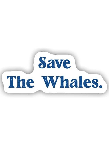 Rettet die Wale - Sticker Größe S (10 x 10 cm) - Mattweiß - Vorne