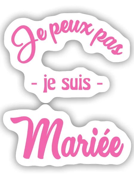 ICH KANN NICHT, ICH BIN VERHEIRATET - Sticker Größe S (10 x 10 cm) - Mattweiß - Vorne