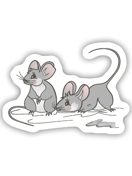 Cadeau souris - idée pour votre jolie souris - Sticker taille S (10 x 10 cm) - blanc mat - Devant