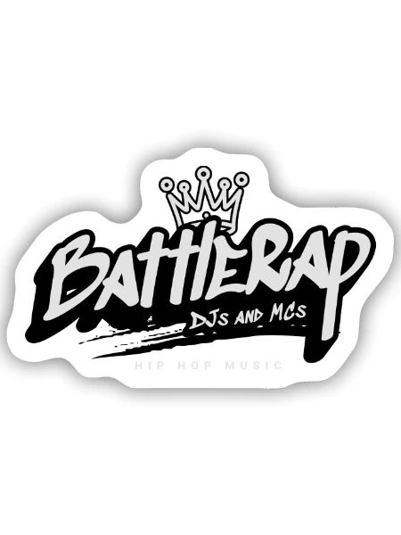 BattleRap Royalty – Kings Crown Edition - Sticker Größe S (10 x 10 cm) - Mattweiß - Vorne