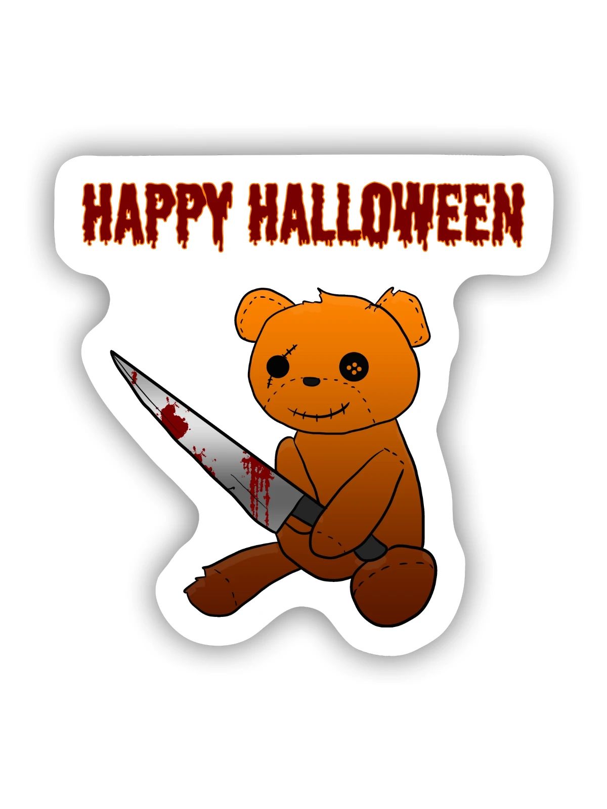 Halloween Horror - Sticker Größe S (10 x 10 cm) - Mattweiß - Vorne