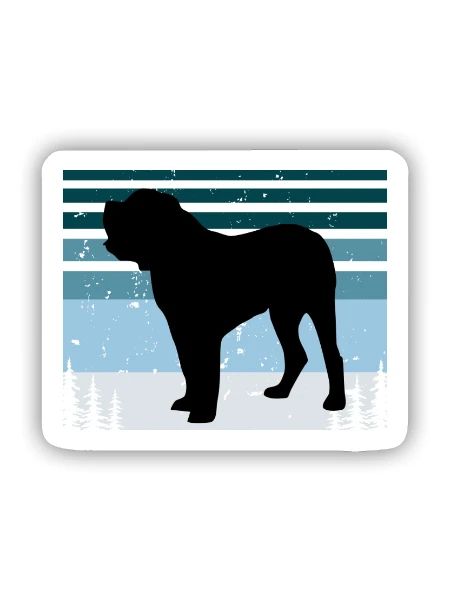 Alano Español Dog Lover Silhouette Vintage Sunset - Sticker Größe S (10 x 10 cm) - Mattweiß - Vorne