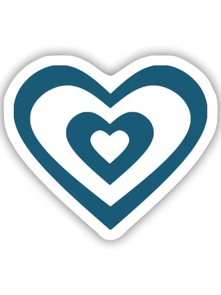 Blaues Herz Geschenk  - Sticker Größe S (10 x 10 cm) - Mattweiß - Vorne