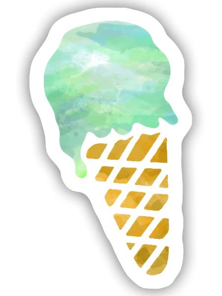 Eiscreme - Sticker Größe S (10 x 10 cm) - Mattweiß - Vorne